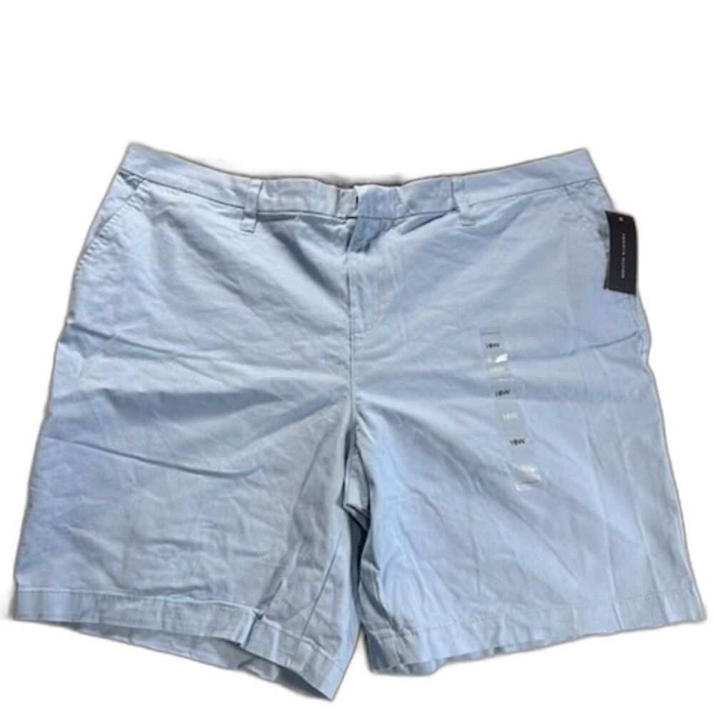 Tommy Hilfiger Womens Shorts 18W NWT Blue Chino 9" Inseam Plus Size Stretch